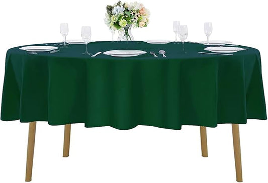 Cupuamon 70 inch Round Tablecloth Washable Polyester Table Cloth Decorative Table Cover for Wedding Party Dining Banquet（70 inch, Hunter）