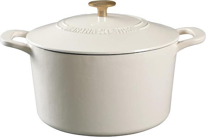 MARTHA STEWART Gatwick 7-Quart Enamel Cast Iron Dutch Oven ??Martha Blue ??Heavy-Duty Dutch Oven for Slow Cooking, Braising & Baking