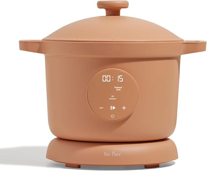 Our Place Dream Cooker | 6 Qt Ceramic Nonstick Multicooker & Pressure Cooker with Touchscreen Controls & Auto Steam Release | 4 Modes: Pressure Cook, Saut챕/Sear, Slow Cook & Warm | Spice