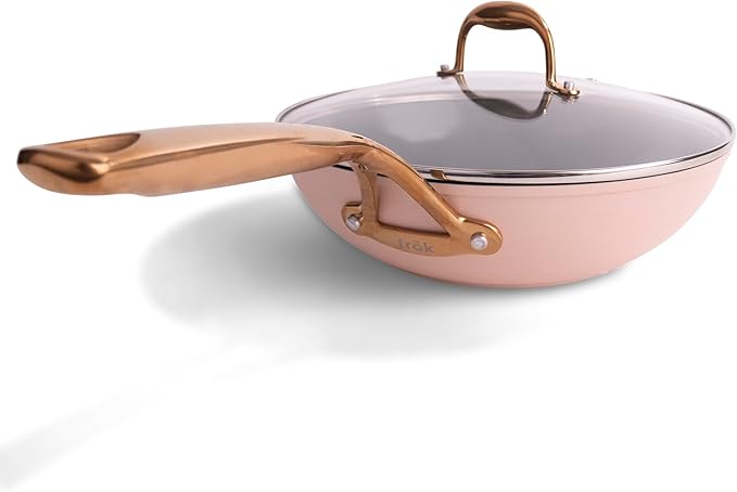fr철k All-In-One Platinum Non-Stick Fry Pan Meets Wok with Lid, 11-Inch, Blush & Rose Gold