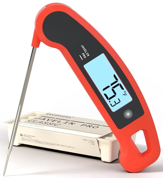 Lavatools Javelin짰 PRO Classic Ultra-Fast 2-Second Professional Digital Instant Read Meat Thermometer for Grill and Cooking, Auto-Rotating Backlit Display, IP65 Water Resistant, NSF Certified ??Sambal