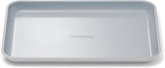 Caraway Nonstick Ceramic Small Baking Sheet (9x13?? ??Non-Toxic, PTFE & PFOA Free ??Oven Safe ??Aluminized Steel Core ??Mini Sheet Pan for Baking, Roasting & More - Gray