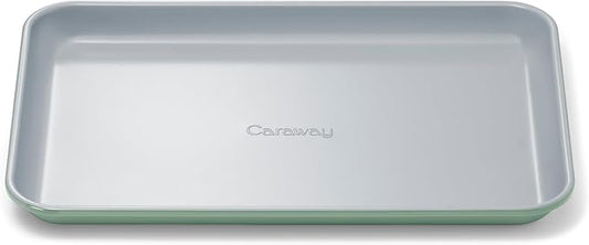Caraway Nonstick Ceramic Small Baking Sheet (9x13?? ??Non-Toxic, PTFE & PFOA Free ??Oven Safe ??Aluminized Steel Core ??Mini Sheet Pan for Baking, Roasting & More - Sage