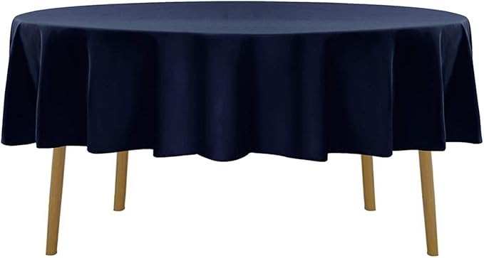 Cupuamon 70 inch Round Tablecloth Washable Polyester Table Cloth Decorative Table Cover for Wedding Party Dining Banquet（70 inch,Navy）