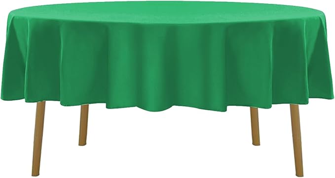 70 inch Round Tablecloth Washable Polyester Table Cloth Decorative Table Cover for Wedding Party Dining Banquet（70 inch,Emerald）