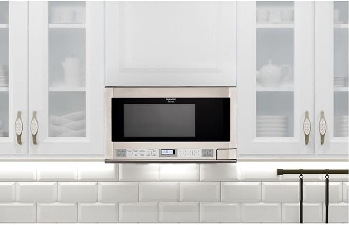 Sharp R1214TY 1.5 Cu. Ft. 1100W Over-the-Counter Microwave in Stainless Steel
