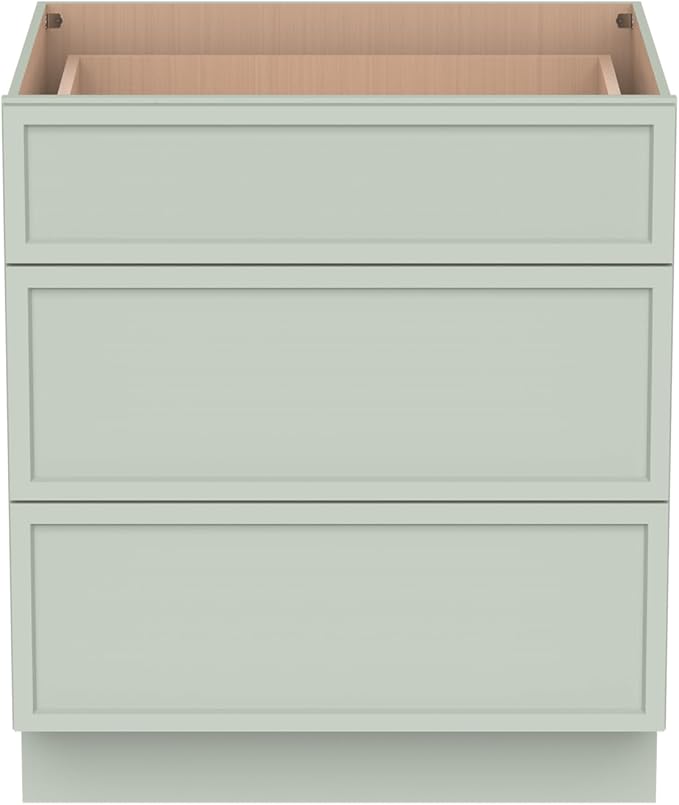 Newtown 3-Drawer Solid Wood Cabinet Premium Storage Organizer for Kitchen,Office Files, Essentials, and Mor Versatile and Stylish Drawer Cabinet for Home (NT-Jade Green, 30"W x 24"D x 34.5"H)