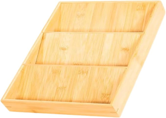 3-Tier Bamboo Spice Drawer Organizer Spice Rack Organizer for Kitchen ??Natural Bamboo Countertop & Drawer Cabinet Storage Shelf Space Saving ??Lightweight, Scratch-Resistant, Easy Assembly