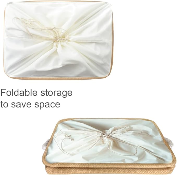 TheWarmHome Storage Bin for Shevles - Extra Jumbo 3Pack 20.5L횞15.7W횞13.8H inch Organization and Storage Basket for Organizing, Fabric Storage Cubes for Closet Shoe Linen Decorative (Beige)