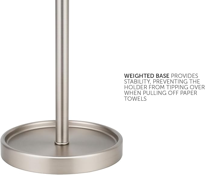 Ivilon Countertop Paper Towel Holder - Modern Sleek Ball Minimalist Design - Color Brushed Nickel