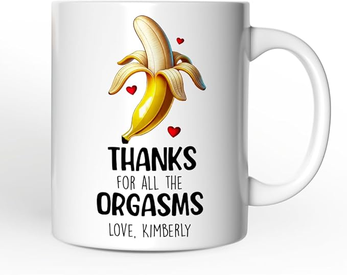 OrnamentallyYou Personalized Valentine Mug (Funny Personalized Mug For Boyfriend, Thanks For All The Orgasms From Girlfriend)