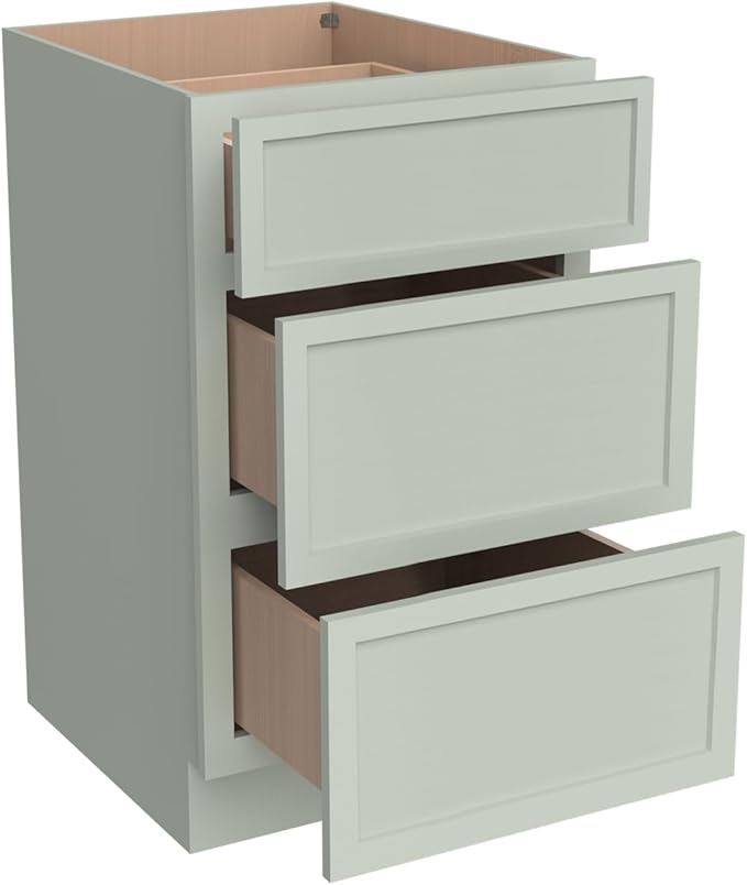 Newtown 3-Drawer Solid Wood Cabinet Premium Storage Organizer for Kitchen,Office Files, Essentials, and Mor Versatile and Stylish Drawer Cabinet for Home (NT-Jade Green, 12"W x 24"D x 34.4"H)