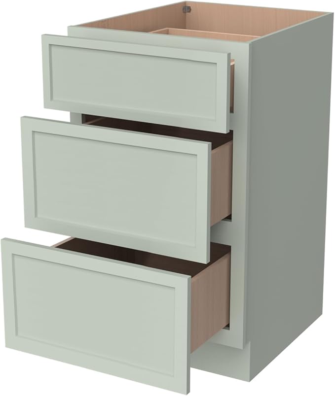 Newtown 3-Drawer Solid Wood Cabinet Premium Storage Organizer for Kitchen,Office Files, Essentials, and Mor Versatile and Stylish Drawer Cabinet for Home (NT-Jade Green, 15"W x 24"D x 34.5"H)
