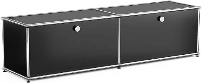 Modern Storage Cabinet Versatile Free-Standing Organizer for Living Room, Bedroom, and Home Office D챕cor, Black