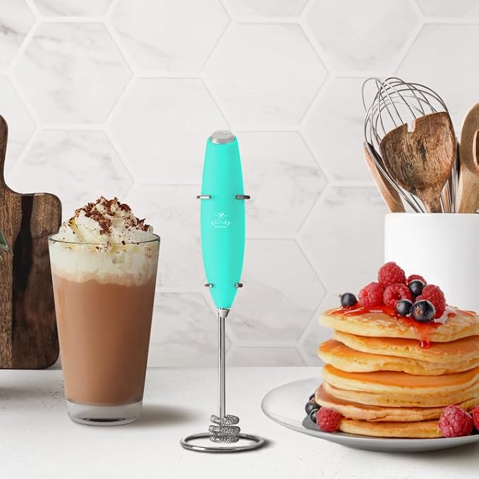 Zulay Kitchen Milk Frother with Patented Tornado Triple Whisk ??Handheld Foam Maker for Coffee, Lattes, Matcha & Hot Chocolate ??Rich, Creamy Froth in Seconds
