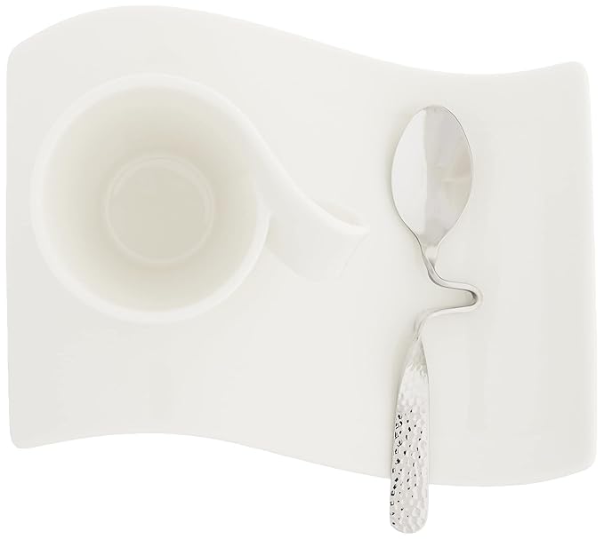 Villeroy & Boch NewWave Caffe 6-Piece Espresso Set, Set for 2, Premium Porcelain, Made in Germany