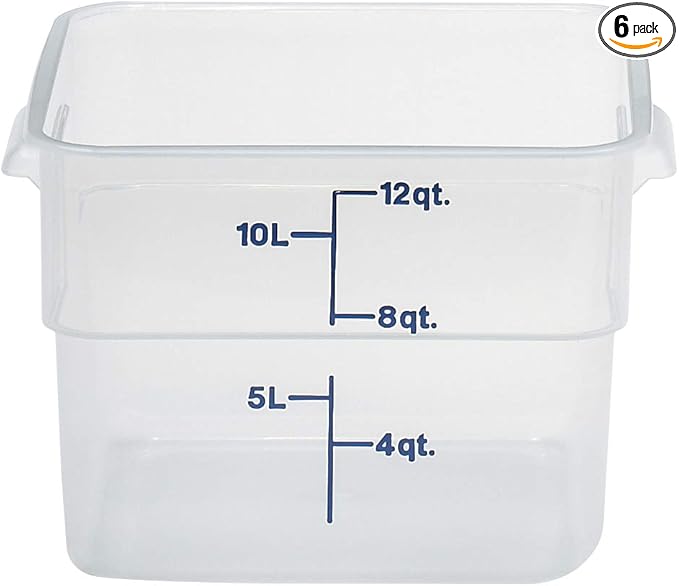 Cambro 12SFSPP190 12 qt Polypropylene Food Storage Container - CamSquare짰 Case of 6