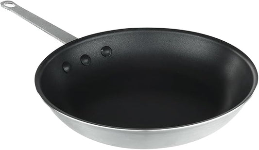 Chef Approved 14" Non-Stick Fry Pan | Fry Saut챕 Steak Pan Skillet with Firm Grip Riveted Handle for Kitchen Restaurant Diner Catering | Gas Oven Ceramic Cooktop Compatible | Hand Wash Only, Aluminum