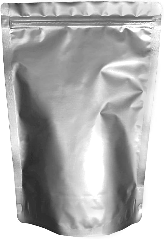 PackFreshUSA: 50 Pack - 7 Mil - 2 Quart Seal-Top Stand Up Mylar Pouch Bags - 300cc Oxygen Absorbers - Resealable - Rounded Corners - Long-Term Food Storage