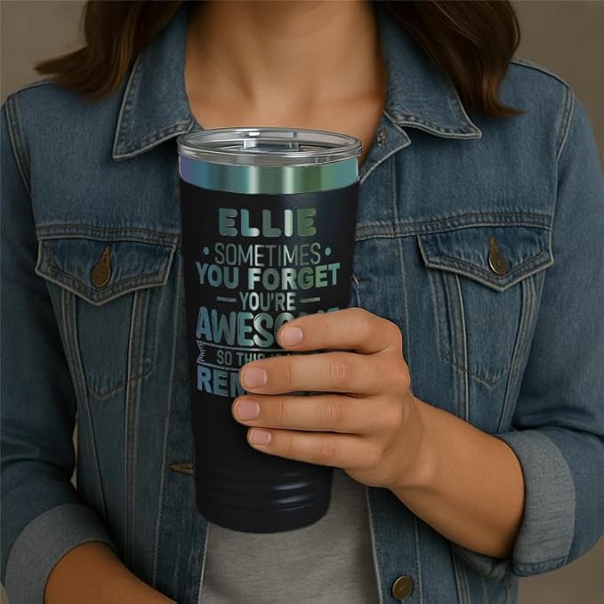 Personalized Inspirational Tumbler, Inspirational Gifts for Men Dad Father Wife Sister Women, Custom Birthday For Him Her, Customized You?셱e Awesome Tumbler, Teacher Coworker Gifts 20oz Black Prism