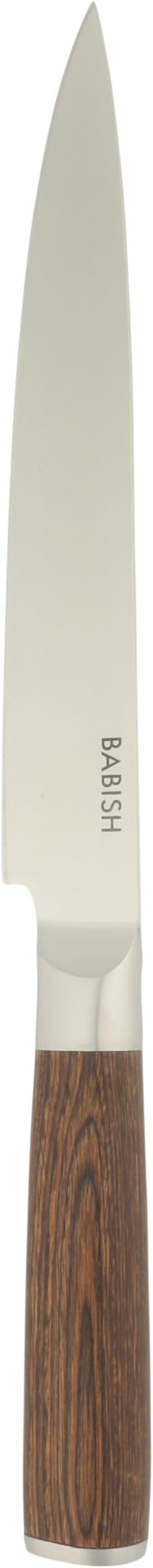 Babish 8-Inch Carving Knife ??High-Carbon 1.4116 German Steel Slicing Knife with Dark Pakka Wood Handle, Full-Tang Razor Sharp Blade for Carving Meat, Turkey, Roast & BBQ