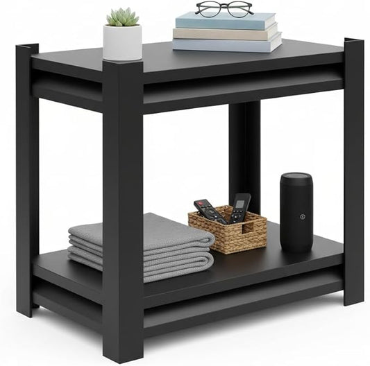 Storage Shelving Unit Height Adjustable No-Tool Assembly,Heavy Duty Garage Shelves Metal Organizer Utility Rack for Kitchen Pantry Basement Pantry Warehouse Laundry Black 15.8" H x 15.8" W x 12" D