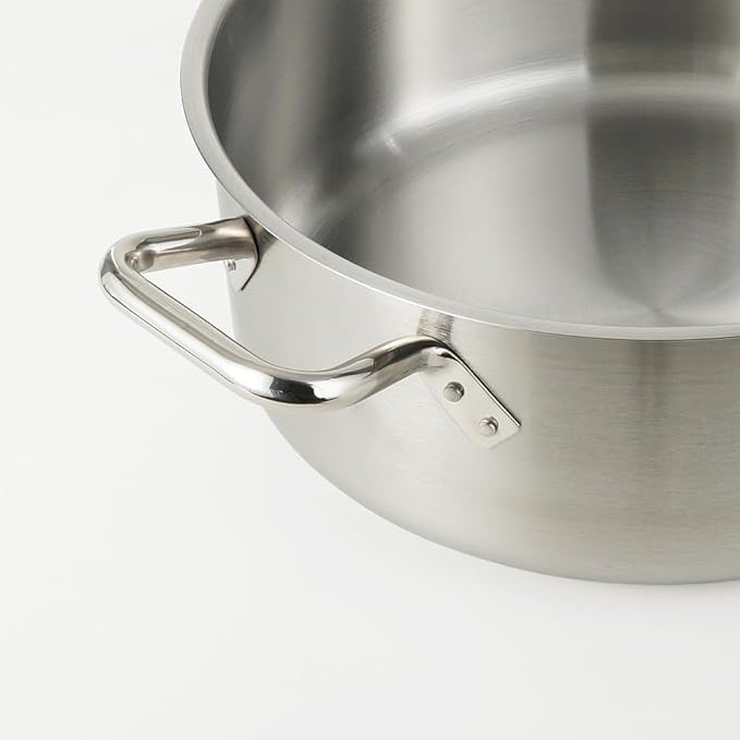 HOMICHEF 15 Quart LARGE Stainless Steel Braiser Pan with Lid - Commercial Grade NICKEL FREE Stainless Steel Healthy Braiser Pot 15 QT - Matte Polished Braising Pan Large