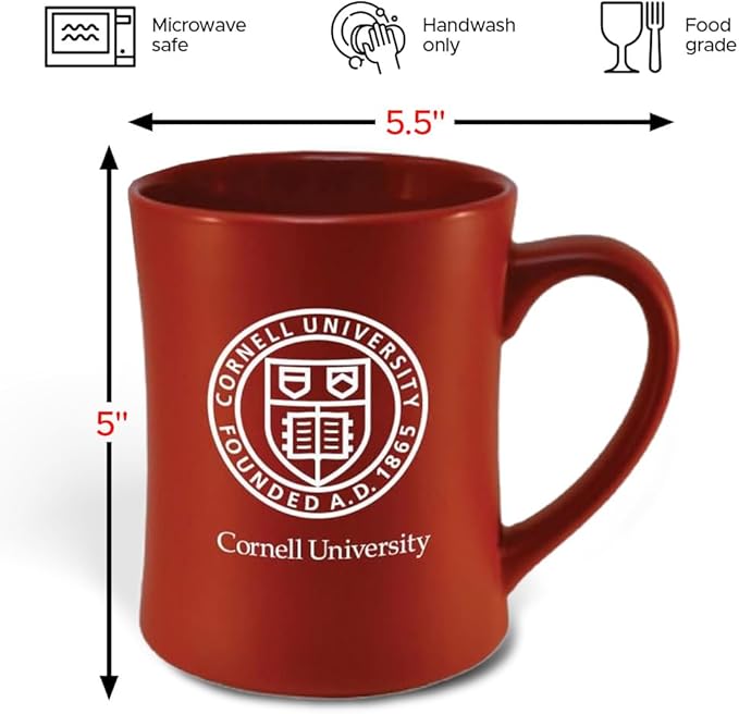 Cornell Big Red Ceramic 16oz Sculpted Mug ??Official Team Logo Coffee Cup ??Handwash Recommended ??Individually Boxed