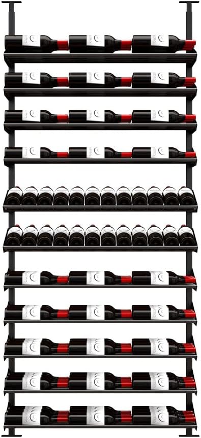 Ultra Wine Racks Showcase Bespoke Wine Display - Black, Storage for 105 Bottles, Horizontal & Display Rows, Wine Rack for Wine Cellars, Home Bars, & Dining Rooms