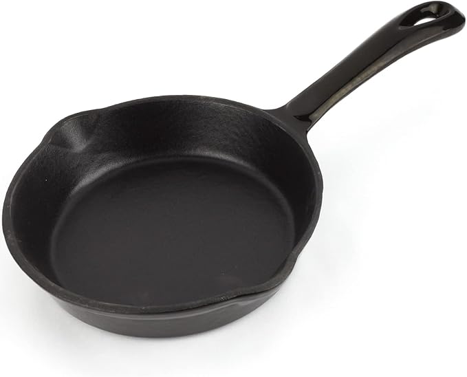 Magefesa FERRO 6.1" Enameled Cast Iron Black Skillet, Superior Heat Retention & Distribution, Compatible with All Cooktops, Induction & Oven Safe, Energy-Efficient, Durable, Easy to Clean