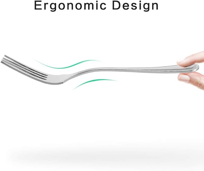 Snamonkia Set of 12 Dinner Forks Stainless Steel, 8 Inches, 18/0 Large Table Forks for Salad Steak Spaghetti