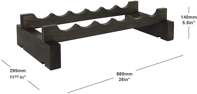 6 Bottle Wide Wine Rack Natural Pine