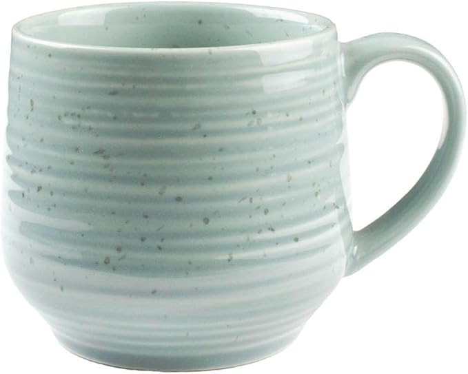 Sango Siterra Artist's Blend 17 oz. Stoneware Mug Set ??Service for 4, Rustic Design, Assorted Colors, Scratch-Resistant, Microwave & Dishwasher Safe, for Everyday Dining & Entertainment