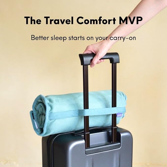 Cushion Lab Travel Deep Sleep Pillow ??Compact Memory Foam Neck Pillow for Sleeping, Portable Pillow for Hotels, Camping, Side & Back Sleepers, On-The-Go ??Wellness Green