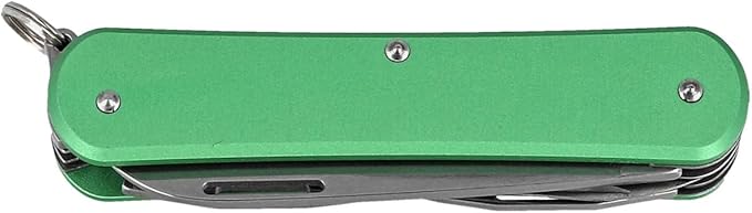 Fox Knives Vulpis FX-VP130-F4 Slipjoint Folding Knife 4-in-1 Multitool 2.17in Blade, Bottle Opener, Can Opener, Flat Head Screwdriver, Scissors - Compact Versatile Minimalist Pocket Knife (OD Green)