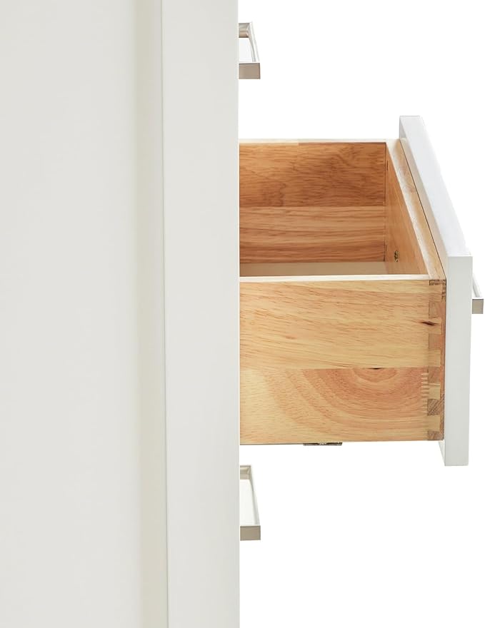 ARIEL Cambridge Bathroom Storage Cabinet - Solid Hevea Wood and Fully Assembled for Long-Lasting Durability and Sophisticated Finish, Freestanding Linen Bathroom Cabinet - 65?쒱 x 20?쓂 x 16?쒭, White