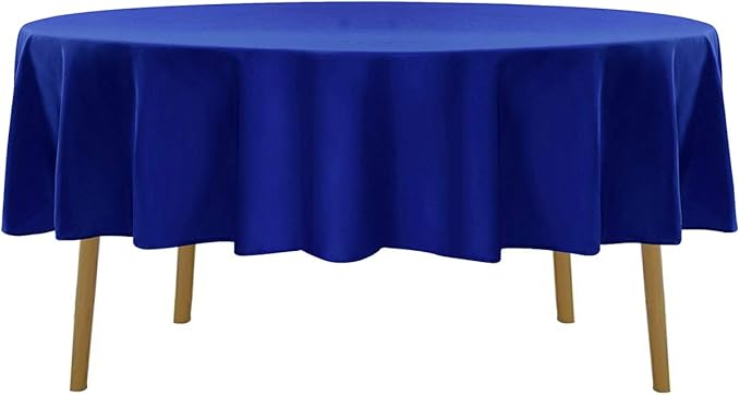 Cupuamon 60 inch Round Tablecloth Washable Polyester Table Cloth Decorative Table Cover for Wedding Party Dining Banquet（60 inch,Royal Blue）
