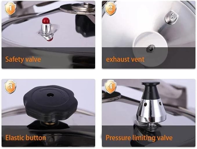 Aluminum Explosion-Proof Pressure Cooker- 7L~15L Capacity- Silver (9L)