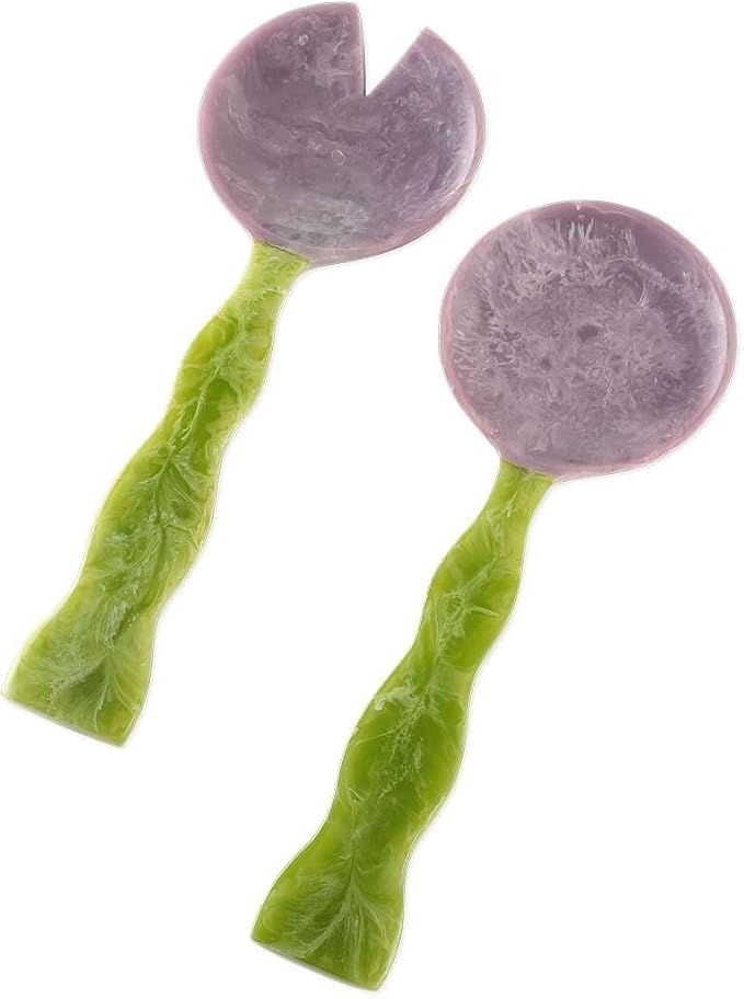 Folkulture Salad Servers or Salad Tongs | Set of 2 (12") Serving Spoons in Kitchen Essentials or Salad Hands Set | Resin Salad Tongs for Serving | Christmas Gifts for Women Unique