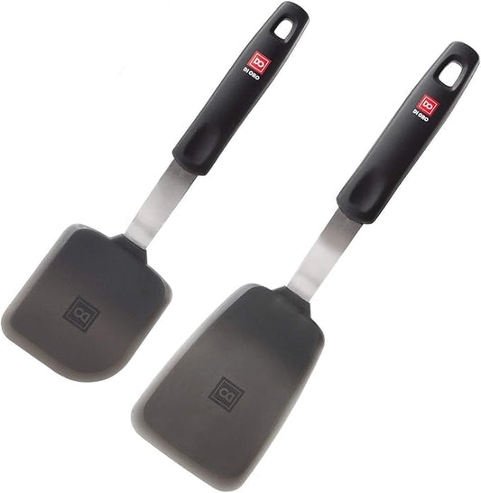 DI ORO Spatulas for Kitchen Use - Forever Warranty - 600째F Heat Resistance Silicone - Turner Spatula Set for Cooking - BPA Free Wide Pancake Spatulas - Egg Flippers for Nonstick Cookware Safe (2pc)