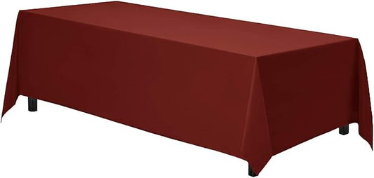 Gee Di Moda Rectangle Tablecloth - 90 x 132 Inch Beige Table Cloth for 6 Foot Tables with Floor-Length Drop - Heavy Duty Washable Fabric for Holiday Party, Dinner, Weddings & Baby Shower