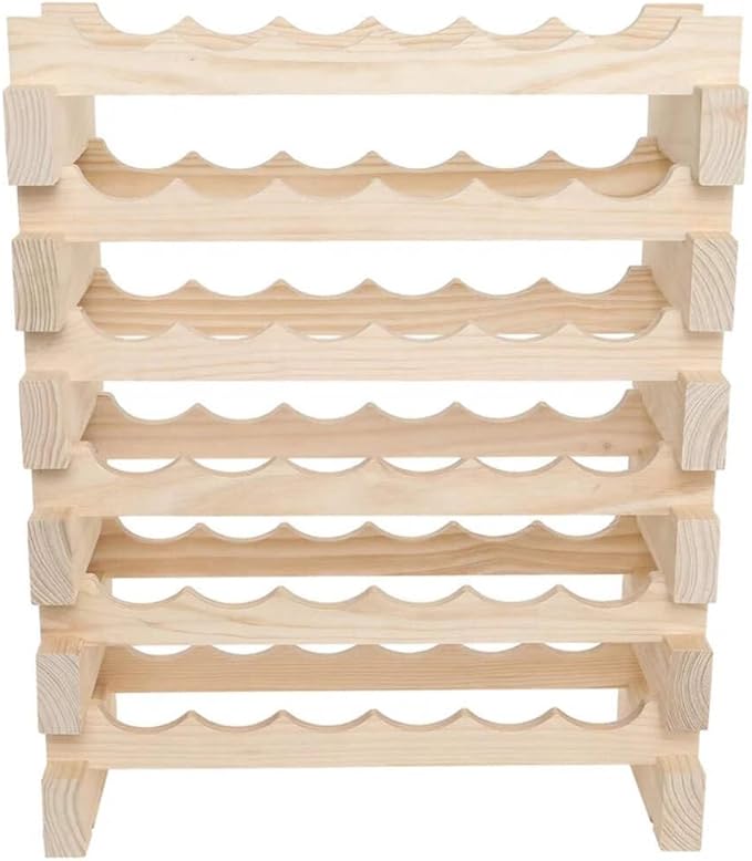 36 Bottle Wine Rack Natural Pine