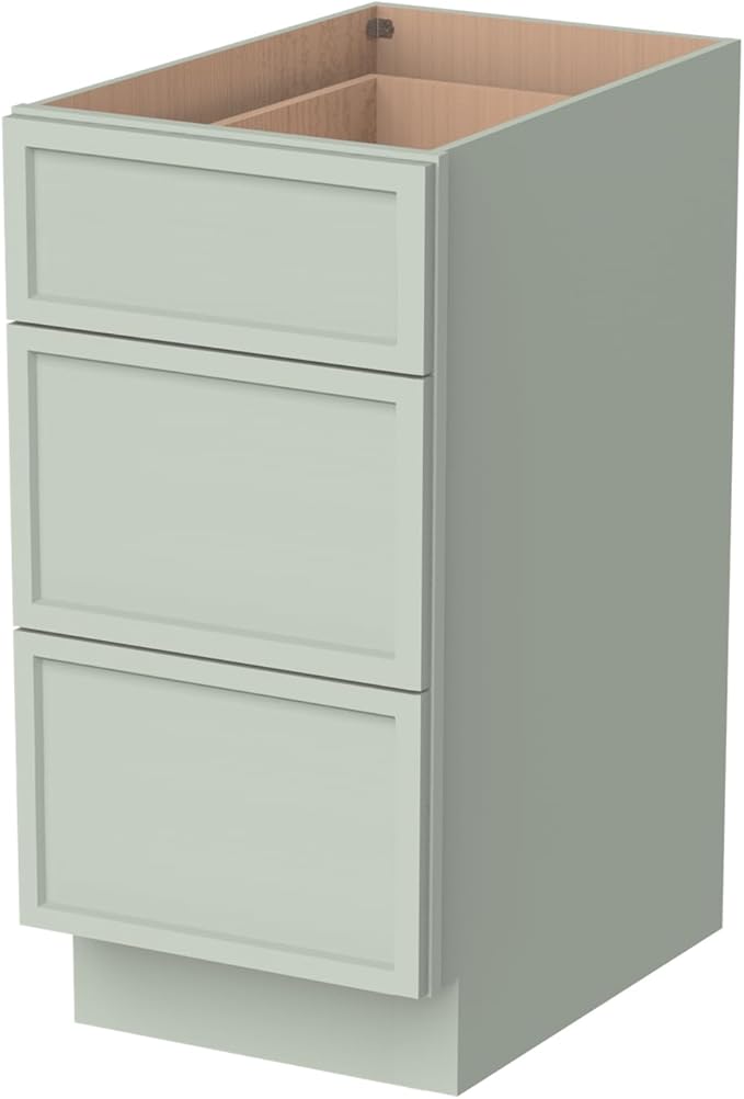 Newtown 3-Drawer Solid Wood Cabinet Premium Storage Organizer for Kitchen,Office Files, Essentials, and Mor Versatile and Stylish Drawer Cabinet for Home (NT-Jade Green, 12"W x 24"D x 34.4"H)