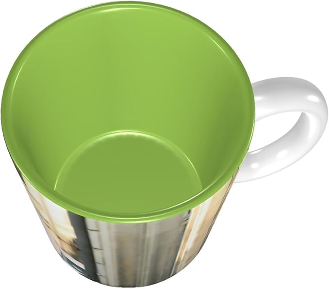 Custom Color Mugs with Partial or Full-Size Printing Customizable Photos and Text Coffee Mugs Creative Multicolor Designs Image (Full-Width, Green)