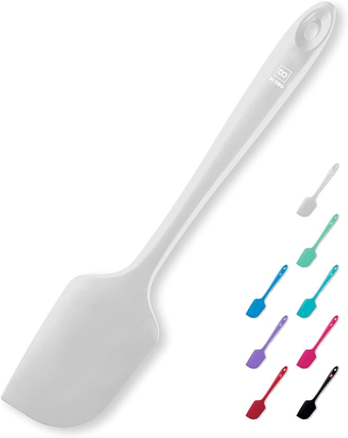 DI ORO Silicone Spatula - 600째F Heat-Resistant Rubber Kitchen Spatula for Baking, Scraping, & Mixing - BPA Free Nonstick Cookware Safe Flexible Utensil for Cooking - Seamless & Dishwasher Safe (Stone)
