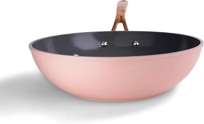 fr철k All-In-One Platinum Non-Stick Fry Pan Meets Wok with Lid, 11-Inch, Blush & Rose Gold
