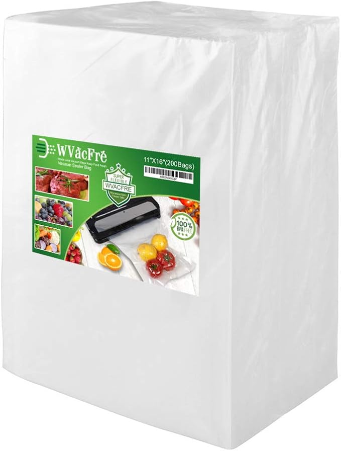 200 Gallon Size11x16Inch Vacuum Sealer Freezer Bags with Commercial Grade,BPA Free,Heavy Duty,Great for Food Vac Storage or Sous Vide Cooking
