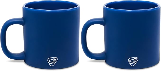 Silipint 16oz Silicone Coffee Mug ??Unbreakable Dishwasher Safe Microwave Oven & Freezer Compatible Travel Mug ??Non-Toxic Reusable Cup for Hot Coffee Tea or Cold Drinks, Classic Blue - Pack of 2
