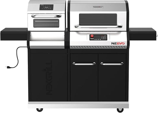 Neevo 44,000 BTU Liquid Propane Gas Grill with Built-in Air Fryer ??714.3 sq. in. Cooking Area, Smart Outdoor BBQ with Cast Iron Grates, App Connectivity & Electronic Controls, Model 720-1055