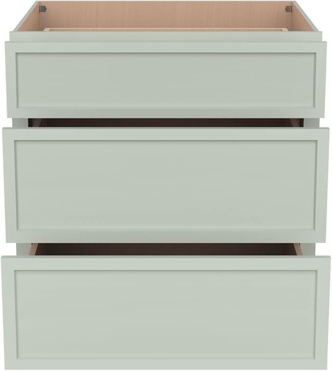 Newtown 3-Drawer Solid Wood Cabinet Premium Storage Organizer for Kitchen,Office Files, Essentials, and Mor Versatile and Stylish Drawer Cabinet for Home (NT-Jade Green, 30"W x 24"D x 34.5"H)